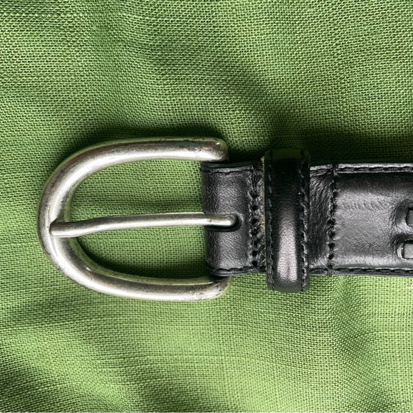 Black Leather Men's Belt - Picture 4 of 8